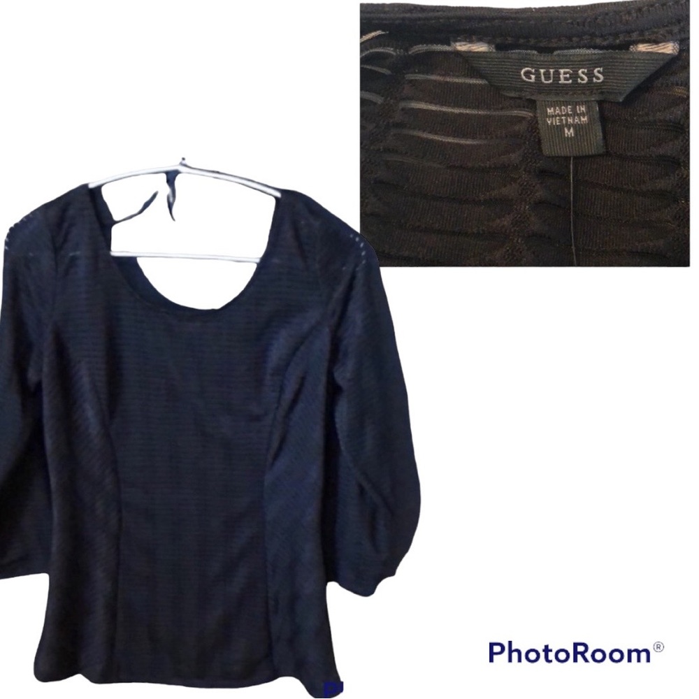 GUESS mesh striped sweater size medium